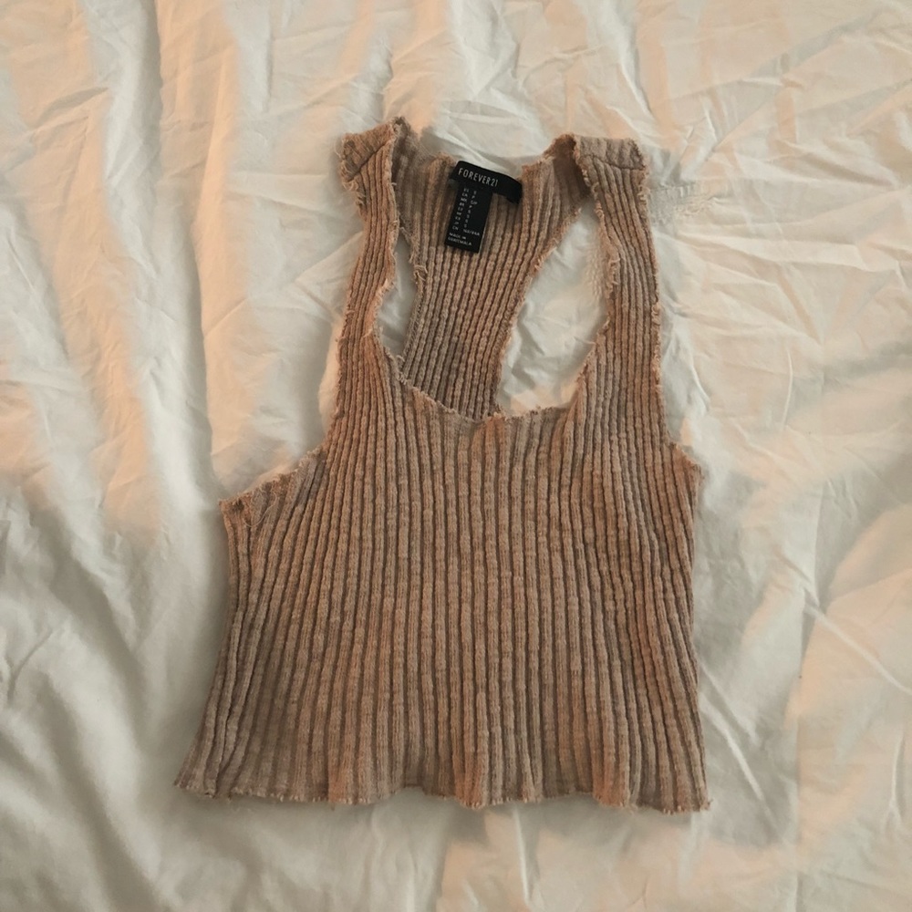 Tan/beige crop top from forever 21